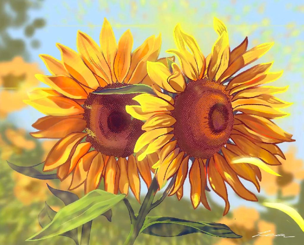 słoneczniki digital painting
